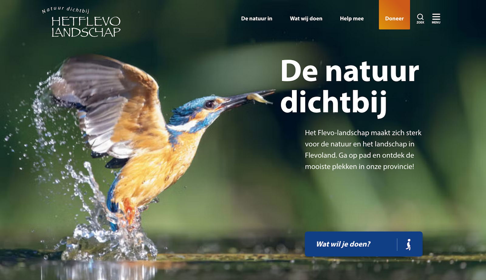 homepage van het nieuwe platform